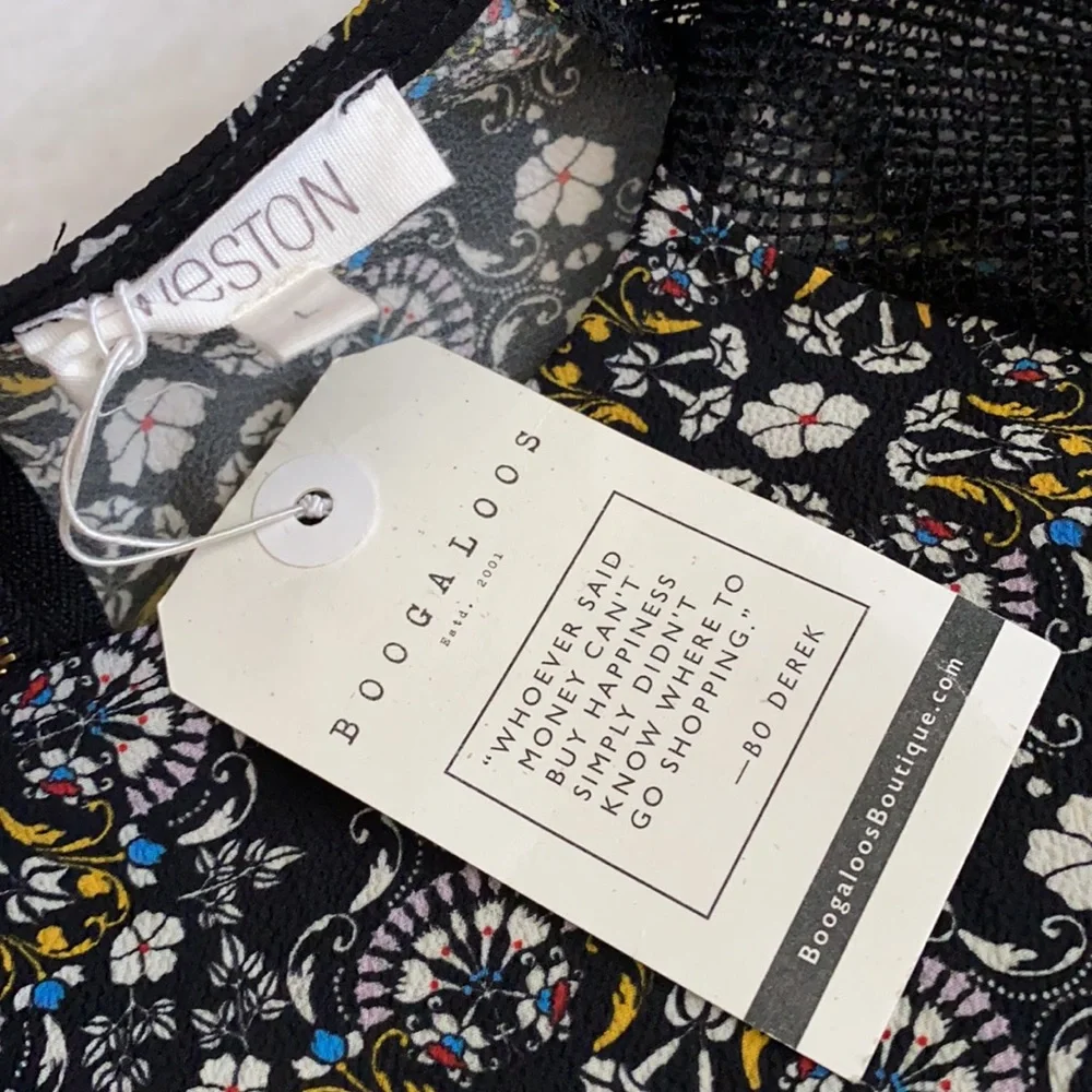{NWT} Weston | Luella Boho Floral Medallion Print Shift Dress 8097 Black (L) - Picture 11 of 16
